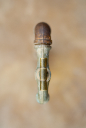 Rusted tap from top